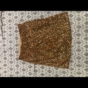 gold glitter skirt